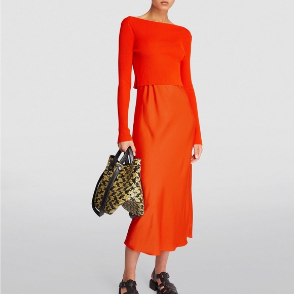 ALLSAINTS Hera Midi Slip Dress Sz M - Picture 2 of 14